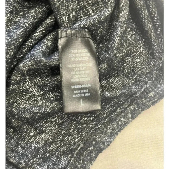 Coin 1804 3/4 Sleeve  Black Grey Heathered With Neck Wrap Size Large - Picture 9 of 9